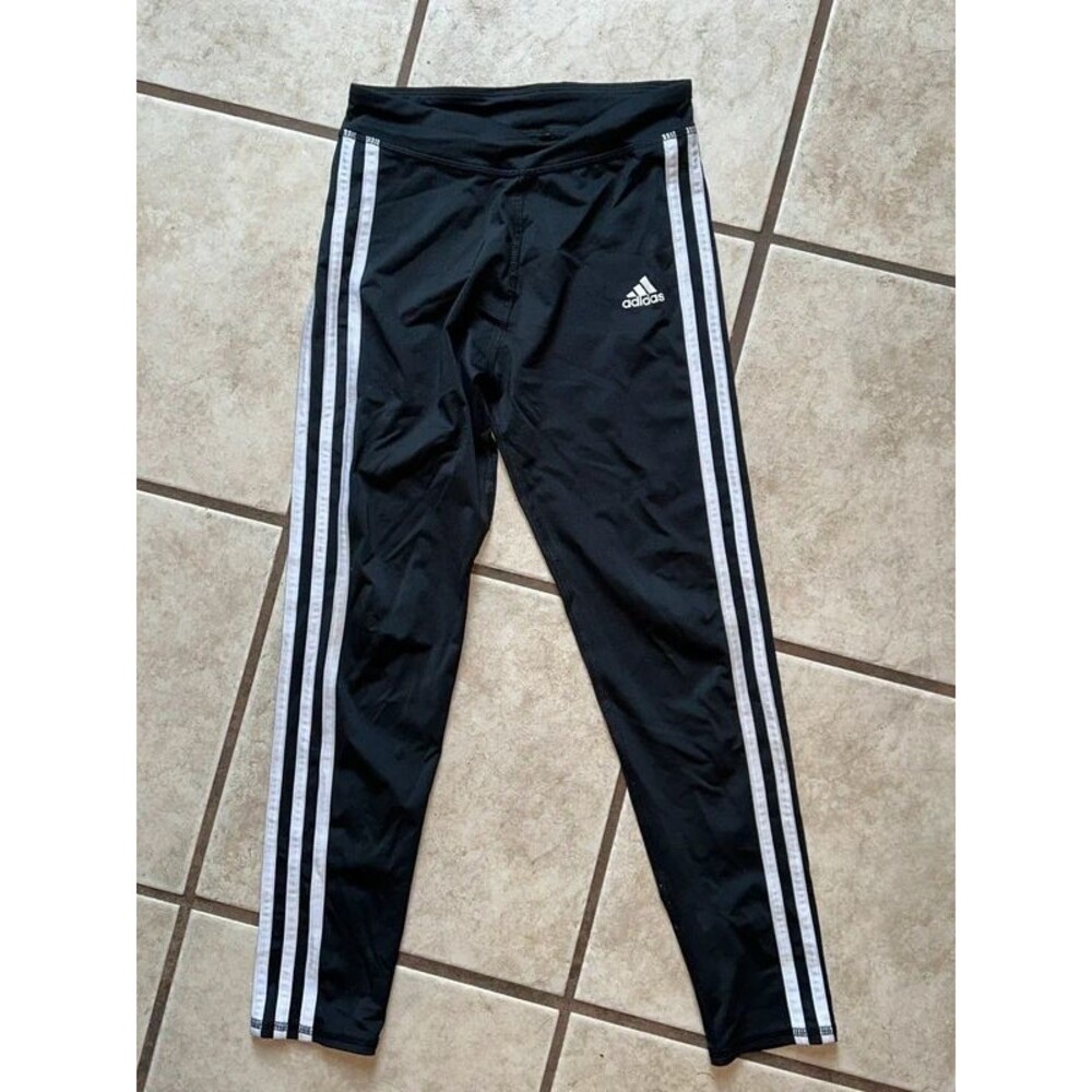 Girls Black Adidas Leggings Size Medium